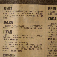program za kina na otoku Hvaru,  12. 9. 1969, Slobodna Dalmacija